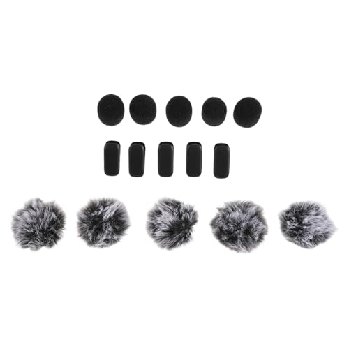 MAGICLULU 10pezzi Parabrezza in Pelliccia per Microfono Lavalier Copertura Antivento in Spugna per Microfono Wireless Protezione da Polvere e Rumore per Interviste e Vlogging