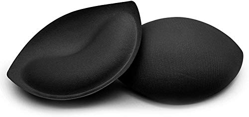 LISM Bra Pads Inserts Push up Swimsuit Inserts Breast Enhancers Removable A Cup Beige (Black－1)