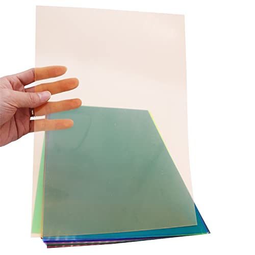 12Pcs Transparent Color Correction Lighting Gel Filter 9 Colors Gel Light Filter 11.7 X 8.3 Inches Plastic Sheets For Film, Video, Photo, Stage #TOP5