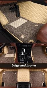 Image of 7D Premium Leatherette Car Foot Mat| Luxurious & Elegant Look | 100% Waterproof and Dust Proof | Custom Fitted 7D Car Floor Tray Mat for Tesla Model Y 2026 (Black with Biege)