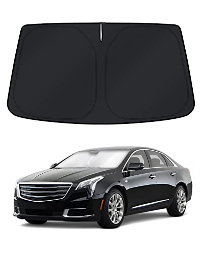 Image of KUST Windshield Sun Shade for 2013-2017 2018 2019 Cadillac XTS Window Accessories Shade Sun Visor Cover Foldable Block UV Rays