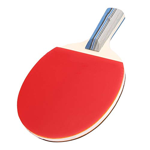 Keenso Pala de Ping Pong, Raqueta de Madera con Funda de Ping pongg(Mango Corto)