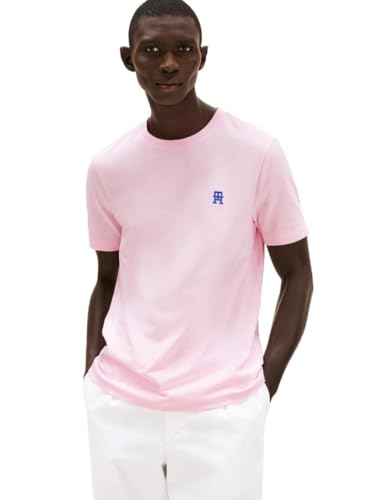T-shirt graphique Tommy Hilfiger homme en coton avec logo monogramme brodé blanc