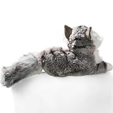 Carl Dick Katze Maine Coon grau-weiß liegend, Plüschtier, Kuscheltier ca. 30cm 3202