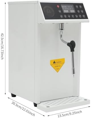 Commercial Electric Milk Frother - 3000W Steam Foam Machine, 8L Capacity, Fast Heating, Intelligent Control, Leak-Proof, Ideal for Cafes, Bars, Dessert Shops (White)