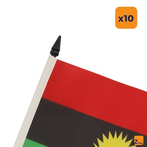 Drapeau de table Biafra haute qualité en polyester avec socle stable