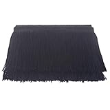 AMZTKDIY Sewing Fringe Trim Fringes 5 Yards for Clothing Accessories DIY Craft Latin Wedding Dress Lamp Shade Decoration (4 Inch Black)
