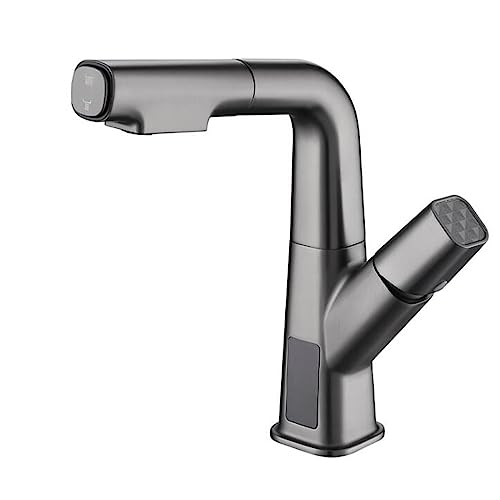 Robinet mitigeur de salle de bains en laiton gris idéal pour simplifier la routine du matin