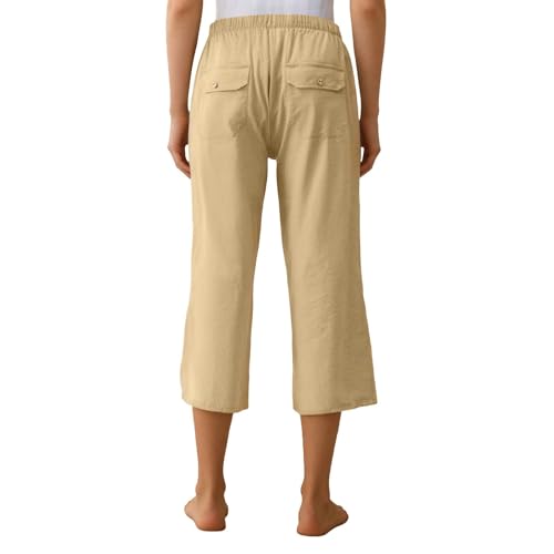 Pantalon court lin naturel respirant et ultra léger pour l'été