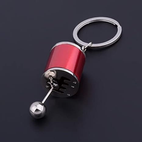 Image of Metal Gear Box Keychain with Movable Knob, Chrome-Plated Alloy, for Car Lovers (Random 1 Color Will Be Send)