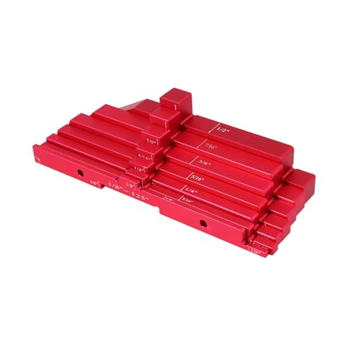 Balacoo Woodworking Setup Blocks 7pcs Red Aluminum Metric Gauge Blocks Router Table Setup Bars