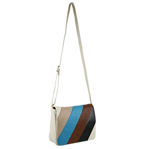 Sac à bandoulière en cuir Gigi pour femme en mélange turquoise, l'excellence du cuir