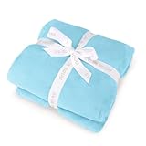 LITTLE SPUD Fleece Baby Blankets Neutral for Boys and Girls, Ultra Soft Cozy 40 * 40 inch Square Bed Blanket, Lightweight Toddler Newborn Receiving Blankets for Crib Stroller, Blue