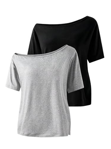 Girl's Off The Shoulder Tops Short Sleeve Cute Summer T Shirts for Teens Girls Y2k Tops Trendy