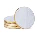 Thirstystone Round White Marble/Gold Edged Coasters (Set of 4), Multicolor