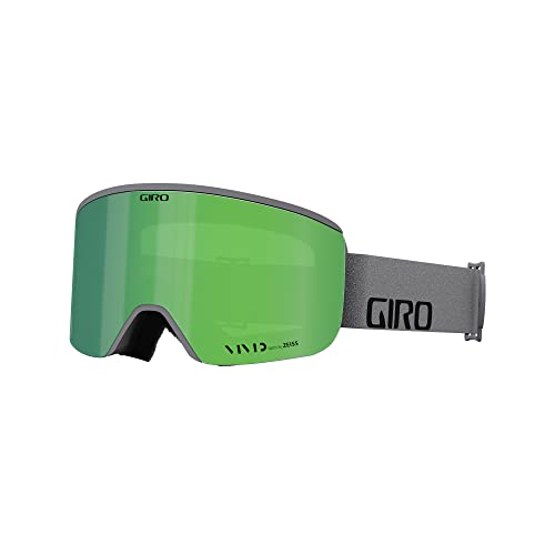 Masque de ski Giro Axis Grey Wordmark avec écrans Vivid Emerald et Vivid Infrared