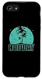 Stylish design in the category of palm trees. Related keywords are coconut, tree and vacation. Nice grafic for Friends of exotic trees with the title: Holiday Palm Trees and Beach Tree Vacation. Palm trees are a symbol of vacation, sun, summer and re...