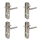 Photo Gallery amig - set di maniglie con piastra in acciaio per porte | mod. mai pb85 | 240 x 45 mm | quadretto da 8 mm | design elegante e semplice | con bocallave | alluminio nichel spazzolato Photo Gallery amig - set di maniglie con piastra in acciaio per porte | mod. mai pb85 | 240 x 45 mm | quadretto da 8 mm | design elegante e semplice | con bocallave | alluminio nichel spazzolato