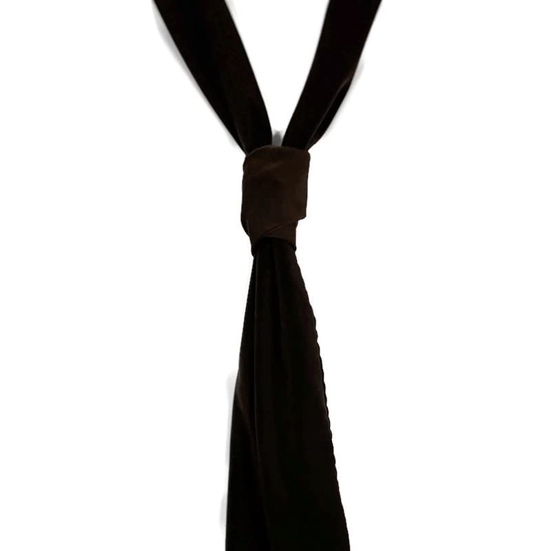 Brown Narrow Necktie Skinny Necktie Brown Skinny Necktie Zoom Accessories Women's Neckties Unisex Brown Necktie2