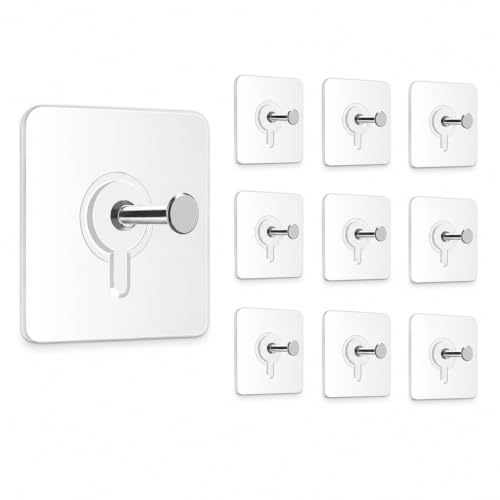 Image of CERLINK Photo Frame Hooks for Wall Without Drilling,Self Adhesive Hooks for Wall Heavy Duty Strong Nail Free for Hanging Photo Frame (Pack 10)