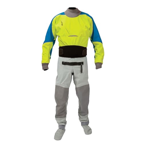 BEIAKE Kayak Drysuit, 3-Layer Waterproof Fabric Front Zipper Neoprene Inner for Surfing Stand Up Paddle Equipment