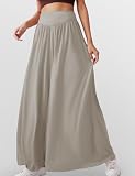 SEAUR Palazzo spodnie damskie, długie spodnie do tańca, do tańca brzucha, pilatesu, jogi, luźne, szerokie nogawki, spodnie letnie, miękkie spodnie rekreacyjne, S-XXL, khaki, S