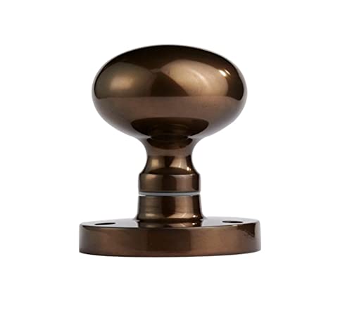 Image of IRONMONGERY HARDWARE ONLINE Manital Victorian Mushroom Unsprung Mortice Door Knobs (Concealed Fix), Dark Bronze Finish - Heavy Pattern - Made of Solid Brass.