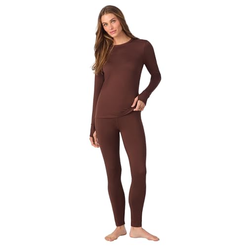 Cuddl Duds Womens Fleece Lined Thermal Base Layer Set  Long Sleeve Shirt & Leggings for Cold Weather  Lounge Set for Women