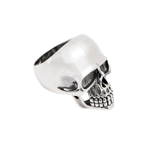 Bague motard gothique tete de mort le cadeau parfait en argent pour homme punk