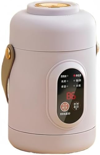 DancJulie気シチュー鍋 小型 保温調理鍋 蒸し器付き 陶器製スープポット 800ML 1200ML 大容量 保温機能付き 110V/500W 操作が簡単 軽量で持ち運びに便利 1〜2人用 自宅 車中泊 アウトドア オフィス 寮 一人暮らし 贈り物な
