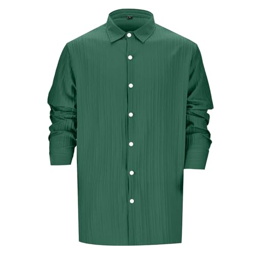 Men's Summer Cotton Linen Shirts Long Sleeve Casual Button Down Shirt Plus Size Lightweight Loose Beach Holiday Tops3