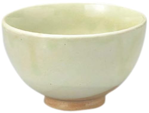 JapanBargain, Japanese Porcelain Matcha Bowl, Handcrafted Tea Ceremony Chawan, Zen-Style Green Tea Whisking Bowl, Made in Japan by Folk Artisans, Light Beige