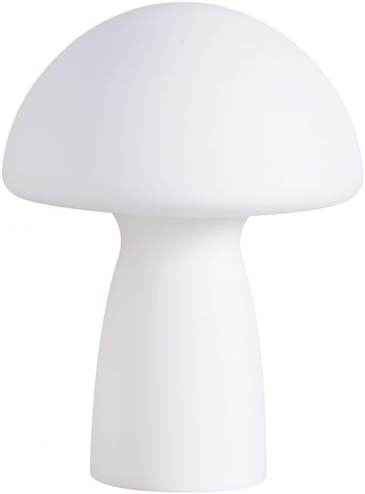 Urban Lifestyle Clear Mushroom Lamp,12" Glass Novelty Table Light, Plug-in Retro Decor for Bedroom, Living Room, Dorm
