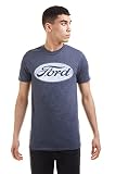  Ford Herren Logo T-Shirt, Blau (Heather Navy Hny), X-Large