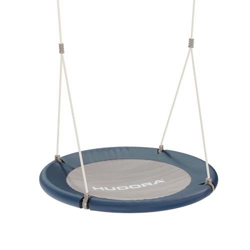 HUDORA Columpio de Nido Lounge - Columpio Ajustable en Altura diámetro de 90/110 cm para hasta 150 kg - Columpio Colgante con Asiento Cerrado - Columpio Familiar para Uso en Interiores y Exteriores