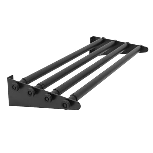 Porte-serviettes rétractable noir mat en acier au carbone pour mur