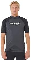 Rip Curl Men's Shock UPF Short Sleeve Rash Vest, Black Marle, 3XL