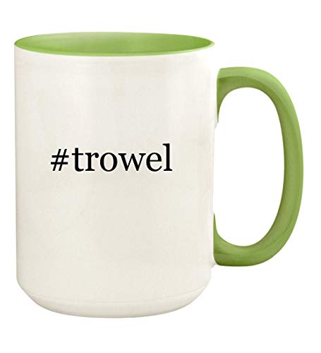 #trowel - 15oz Hashtag Ceramic Colored Handle and Inside Coffee Mug Cup, Light