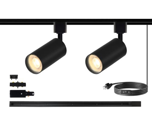 Image of LED Track Lighting Kit 4000K 10W 2PCS Black H Type Plug in