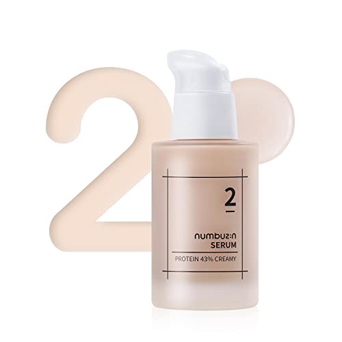 numbuzin No.2 Protein 43% Creamy Serum | Core Protein Complex, Oat Protein, Ceramide, Panthenol, Skin Barrier Strengthening, Tighten Loose Skin | Korean Skin Care for Face, 1.69 fl oz