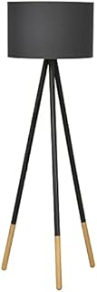 HOMCOM 153cm Steel Tripod Floor Lamp w/ Fabric Lampshade Foot Switch, Land Lamp Office Bedroom Modern Grey