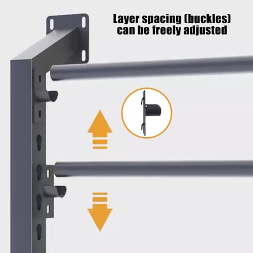 Estante de almacenamiento de tela para pared con 12 varillas ajustables, dorado, 160 cm 4