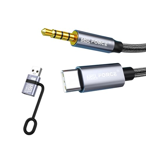 安心の日本企業 MSL FORCE Type-C 4極 TRRS オーディオ ケーブル オーディオ変換 HIFI スマホケーブル DAC uc125 USB-C to 3.5mm +USB-Aアダプタ 3m