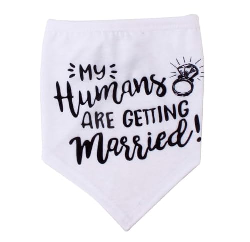 ThaiRoot Hund Hochzeiten Halstuch Weiß My Humans Are Getting Married Hochzeiten Bandana Atmungsaktiver Haustier Schal Triangel-Hundebandana-Schal Hundehalstuch für kleine, mittlere, große Hunde