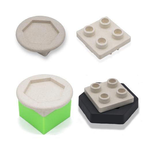 Kumetic Juego de 20 pares de adaptadores de piedra, apto para pista de bolas GraviTrax y Duplo®, construcción rápida y estable, 50% de madera – Fabricado en Alemania (2 x 20 unidades)