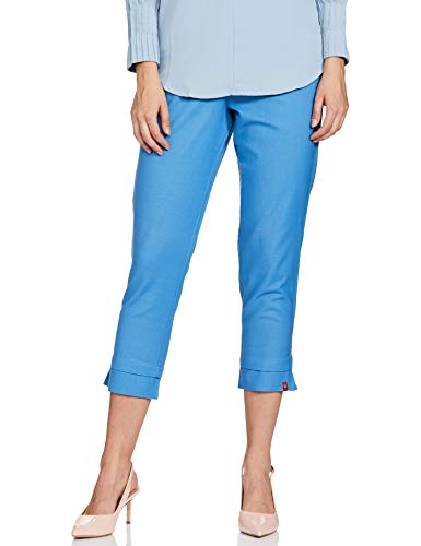 Image of BIBA WOMEN SOLID NARROW BOTTOM WEAR(BOTTOM W14918 PARISIAN BLUE M)