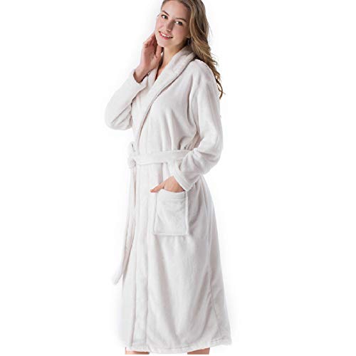 Nuevo Coral Terciopelo Pareja Hombres y Mujeres Franela camisón Pijama Albornoz Invierno Aguas Termales Espesamiento Especial más tamaño más sección Larga