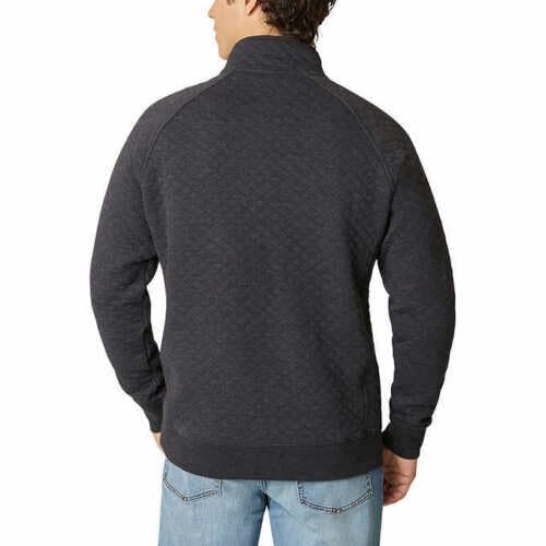 Eddie Bauer Mens Midweight Quarter Snap Mock Quilted Pullover | Gray, XXL3