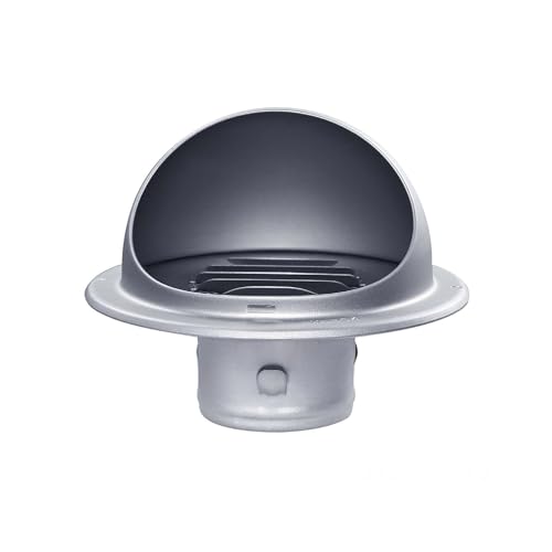 GEFONG Grelha de ventilação redonda de parede de 3 polegadas 75 mm com malha anti-insetos para secar ventilação casa de banho e teto extratores de aço inoxidável cinzento prateado 1 peça