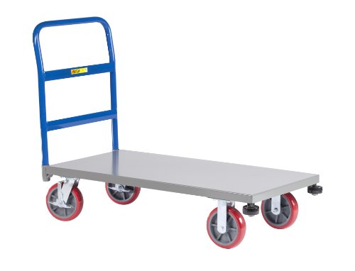 Little Giant NCB-2448-8PYBK 12-Gauge Steel Heavy-Duty Platform Truck with 8" Polyurethane Wheels, 3600 lbs Capacity, 48" Length x 24" Width #1